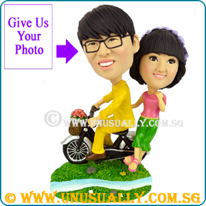 Custom 3D Lovely Sweet Biking Couple Figurines